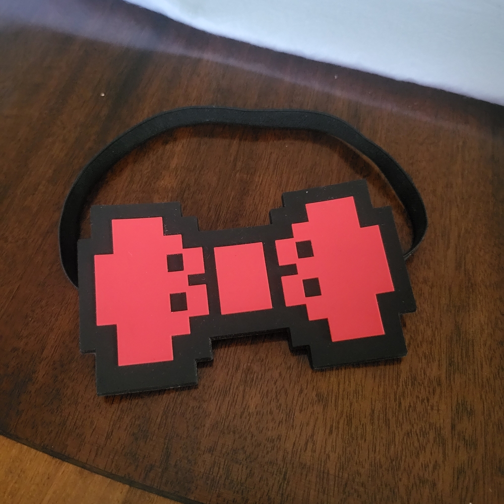 Loot Crate Pixelated Red and Black Bow Headband